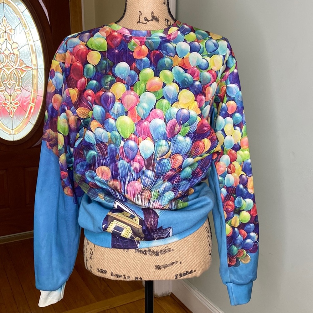 Bittersweet Crewneck Sweater with Colorful Balloons